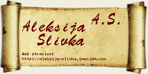 Aleksija Slivka vizit kartica